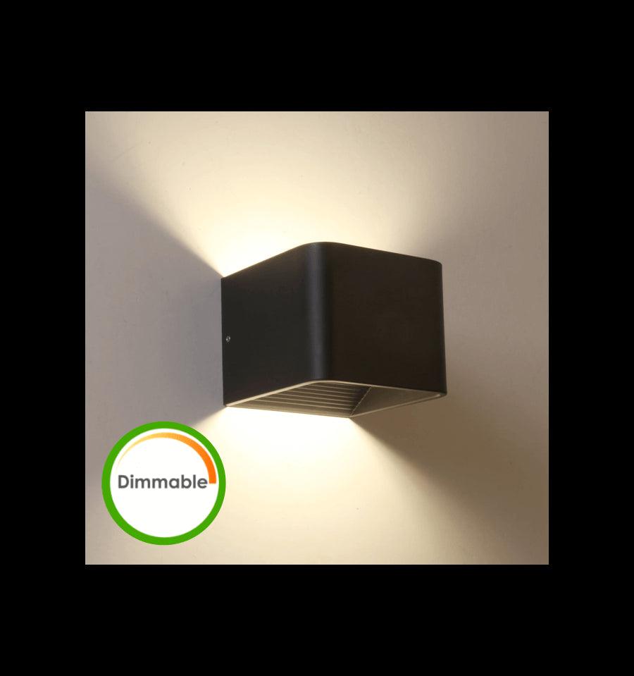 Wandlamp Quadra led zwart metaal warm wit dimbaar