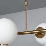 Hanglamp messing en opaalglazen bollen E27 fitting 'Bizier'