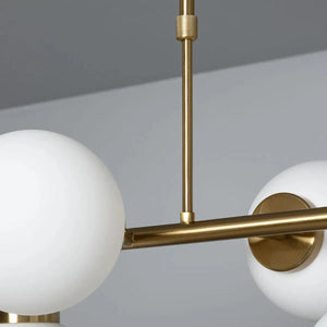 Hanglamp messing en opaalglazen bollen E27 fitting 'Bizier' - FOIR