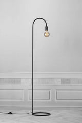 Minimalistische vloerlamp zwart met E27 fitting stekker en schakelaar 'Paco'