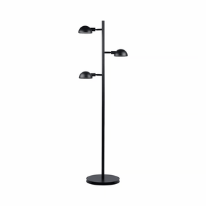 Staande leeslamp 3 kappen Nomi e14 zwart metaal 142 cm