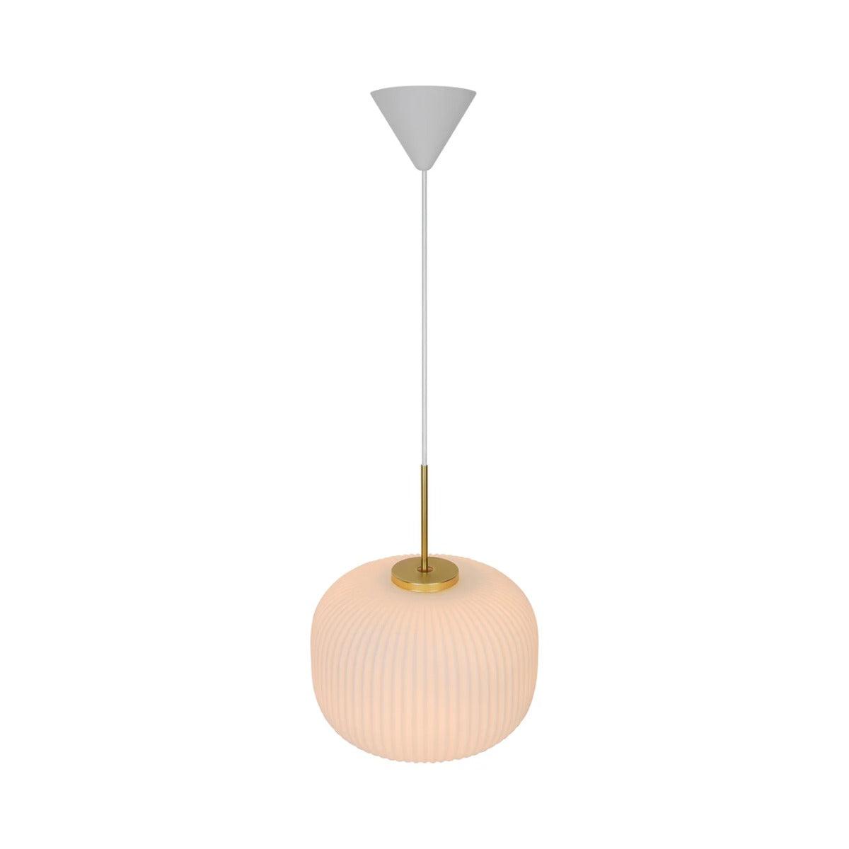 Grote hanglamp messing & opaalglas met ingebouwde E27 fitting 'Nordlux Milford 30 cm - FOIR