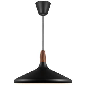 Zwarte hanglamp nordlux nori 39 met hout fsc goedgekeurd 