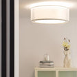 Grijze plafondlamp groot rond e27 fitting