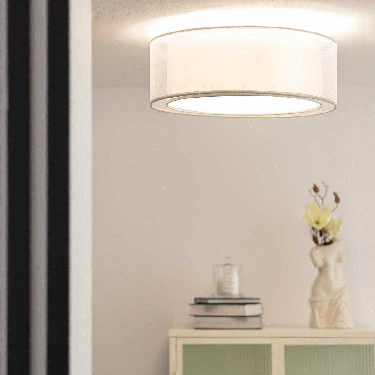 Grijze plafondlamp groot rond e27 fitting