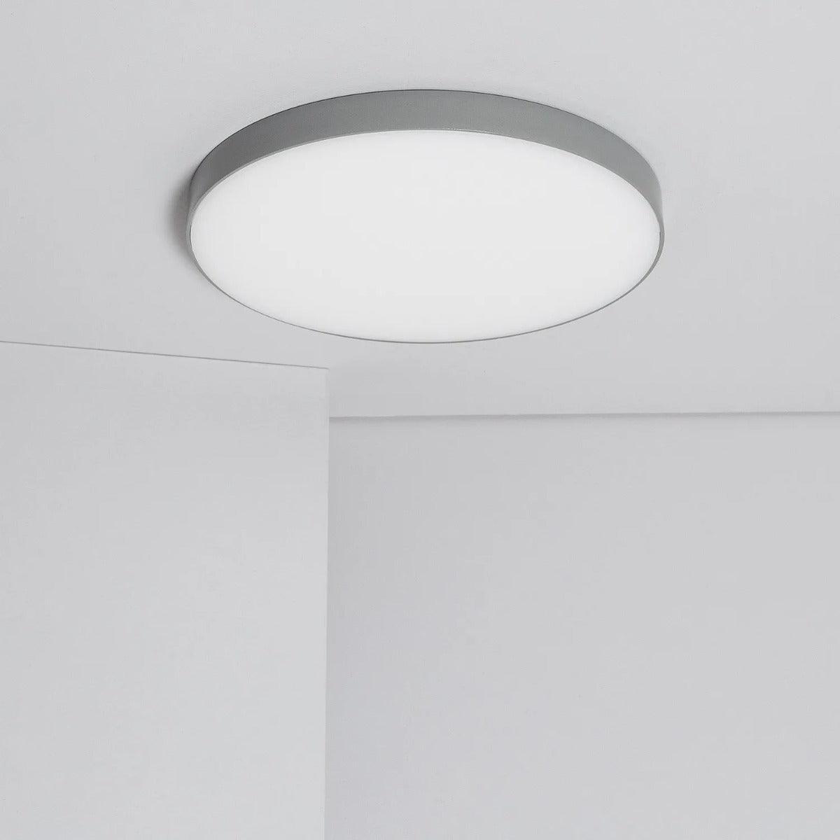 Plafondlamp rond badkamer of buiten LED & dimbaar 'Zora' -Grijs