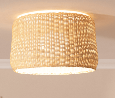 plafondlamp rond gevlochten met e27 fitting 