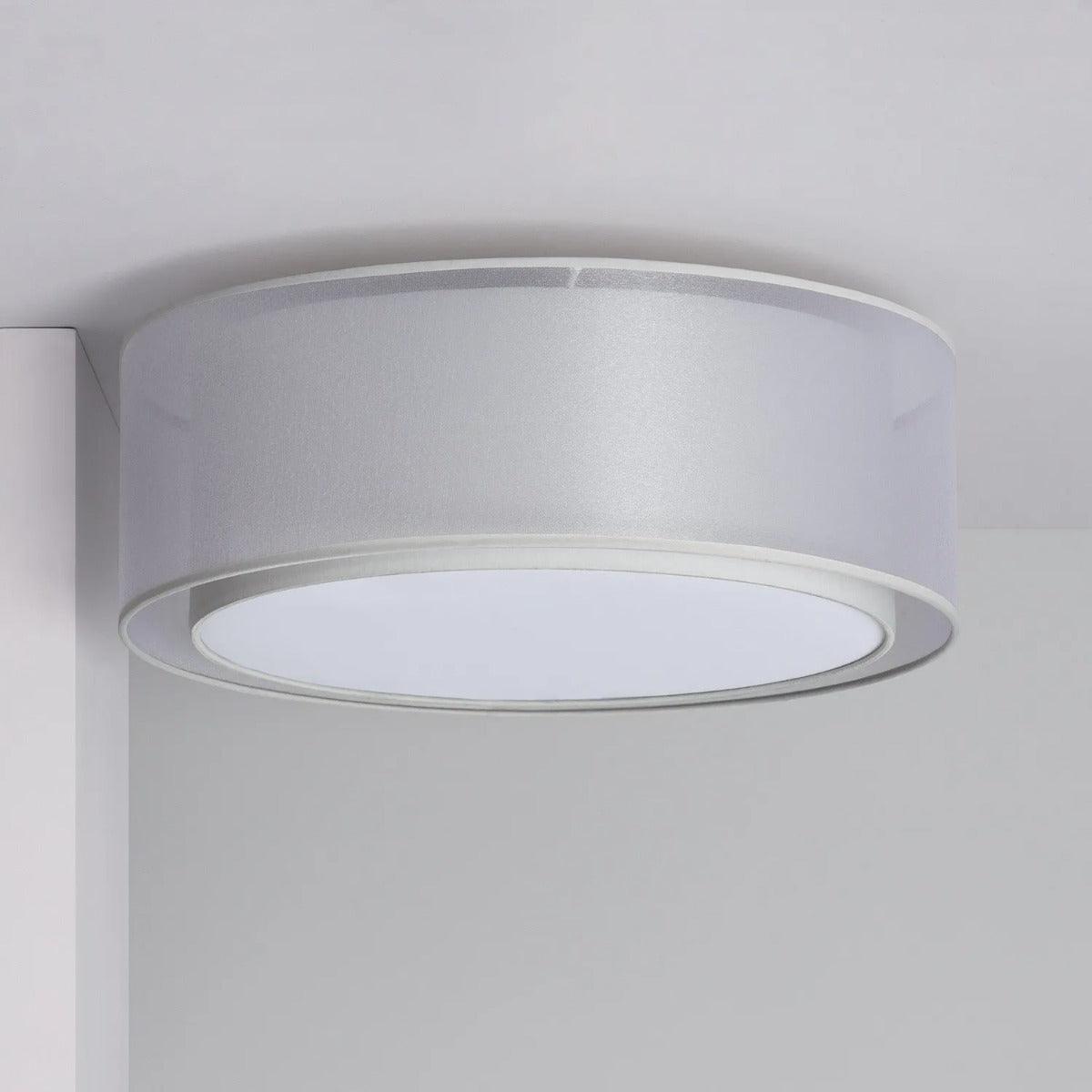 Plafondlamp grijs rond 500mm stoffen kap