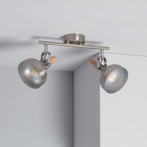 Plafondspot zilver 'Omar' modern E14 fitting verstelbaar zilver 30 cm