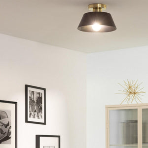 Plafondamp industrieel zwart e27 fitting modern led 