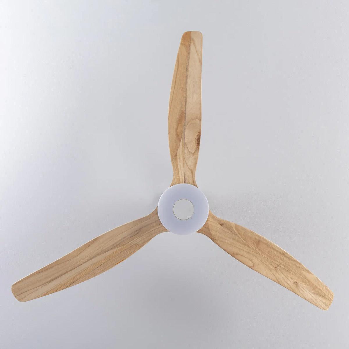 Ventilator wit met hout & afstandsbediening 'Johnny' 132cm