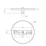 Plafondkap flush zwart platte pafondkap 1 uitgang 126mm