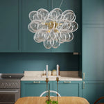 Hanglamp met mondgeblazen glazen kappen en G9 fittingen Gross 'By Rydens'