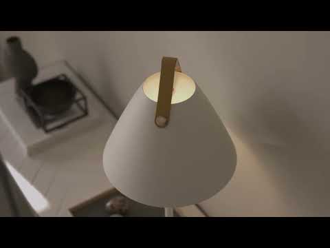 Grote beige hanglamp met leer 'Strap 27' DFTP