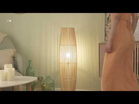 Houten lamp bamboe 'Kenu' bamboo e27 fitting 100cm