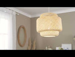 Rieten lamp slaapkamer 'Ferry' E27 fitting 42cm