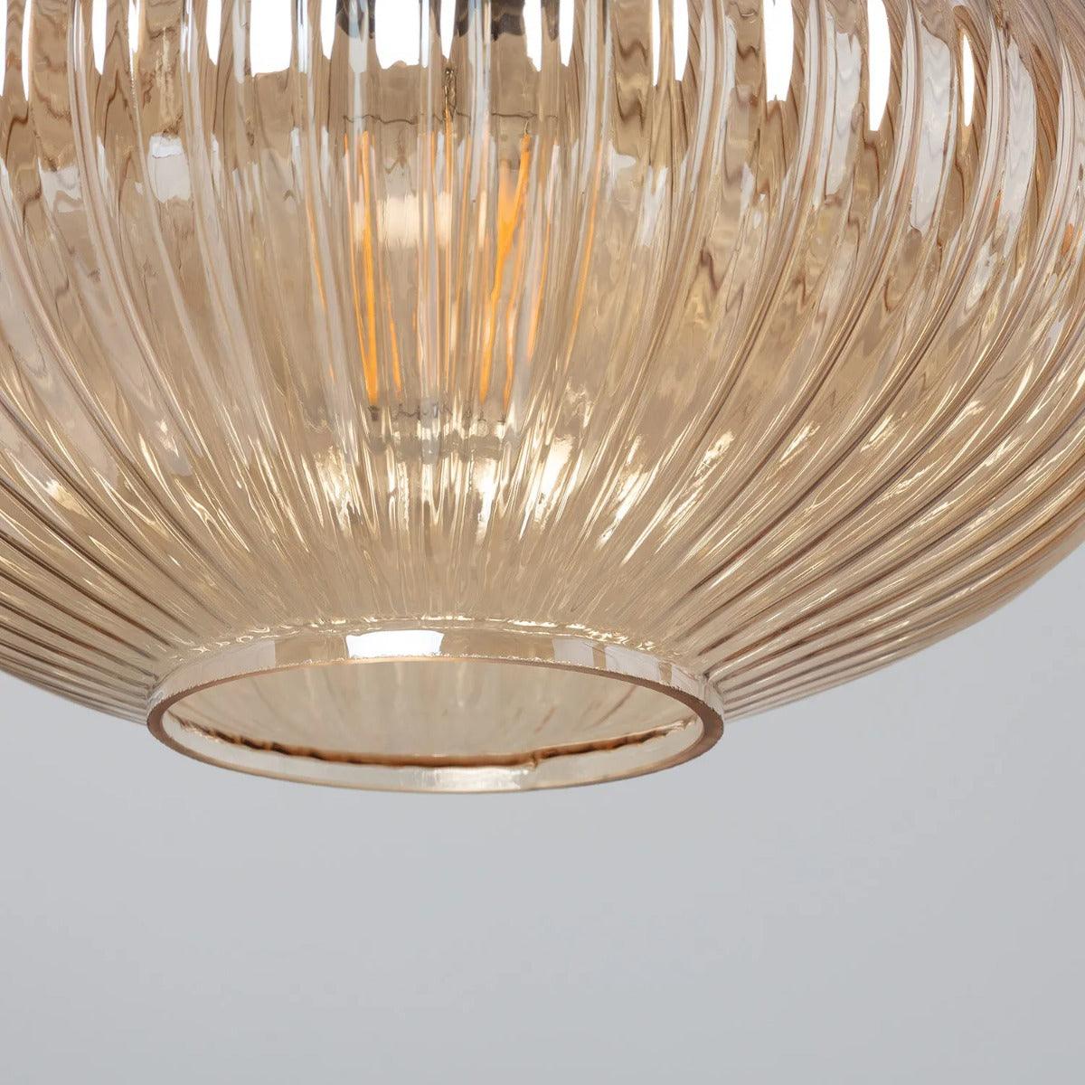 Klassieke hanglamp goud met glazen kap E27 fitting 'Laurie' 24 cm - FOIR