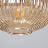 Klassieke hanglamp goud met glazen kap E27 fitting 'Laurie' 24 cm