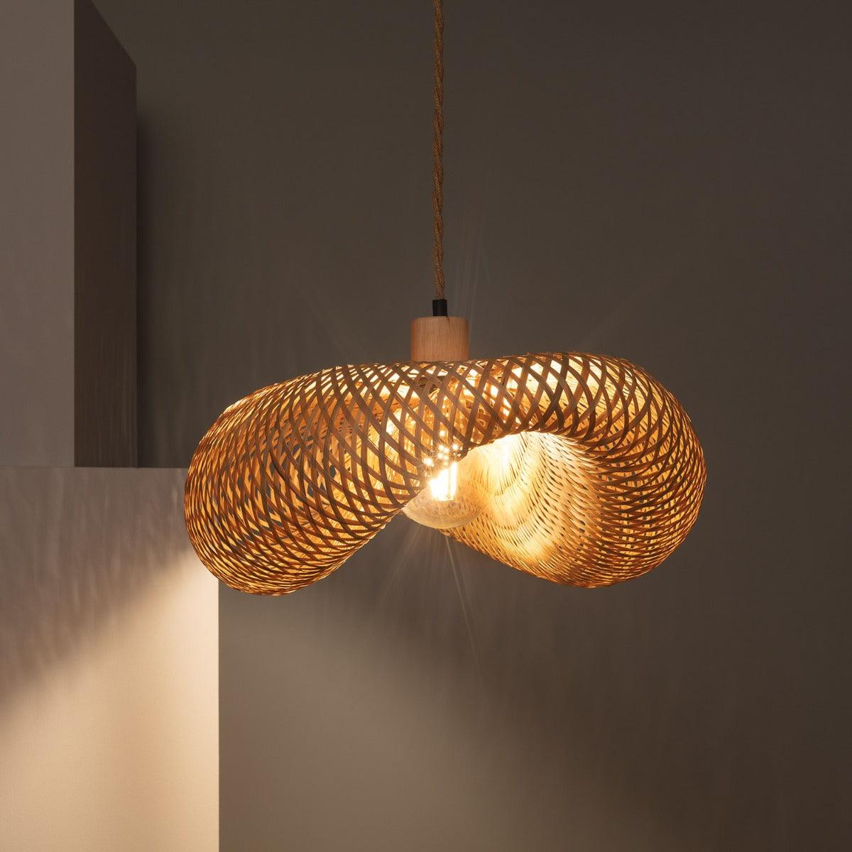 Hanglamp rotan groot 'Katasi' ovaal E27 fitting 60 cm - FOIR