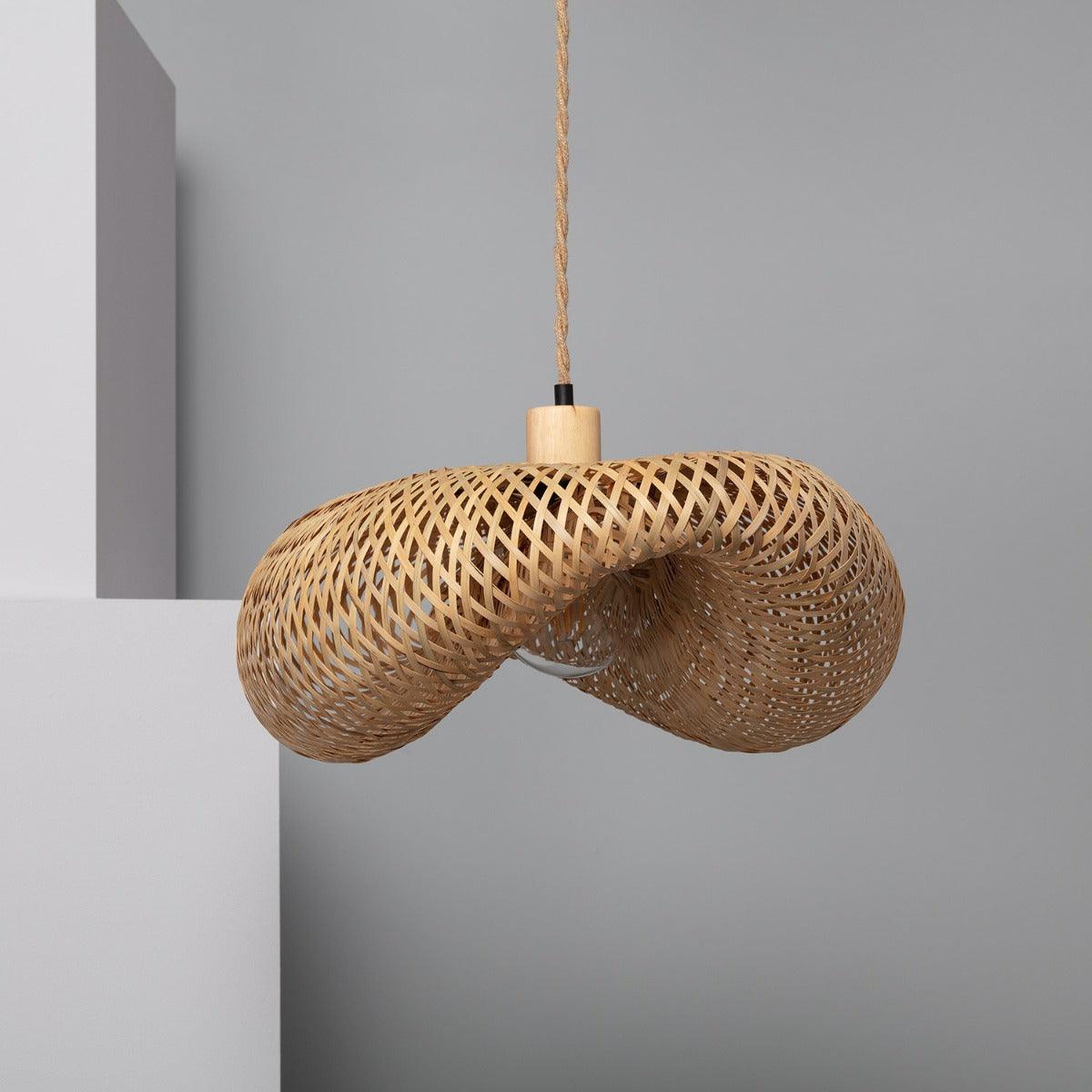 Hanglamp rotan groot 'Katasi' ovaal E27 fitting 60 cm - FOIR