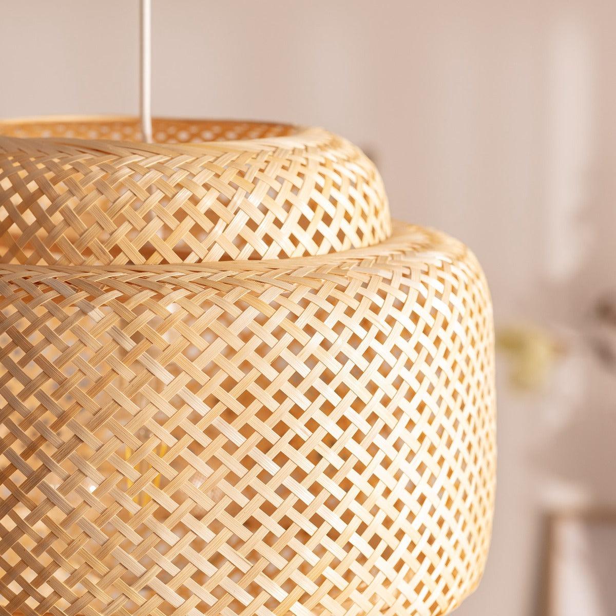 Rotan hanglamp gevlochten met een diameter van 420mm