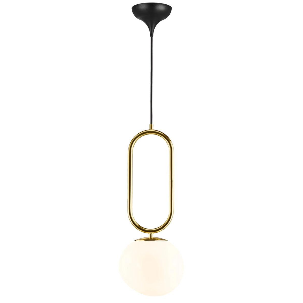 Hanglamp mondgeblazen opaal glas messing designarmatuur designverlichting design hanglamp