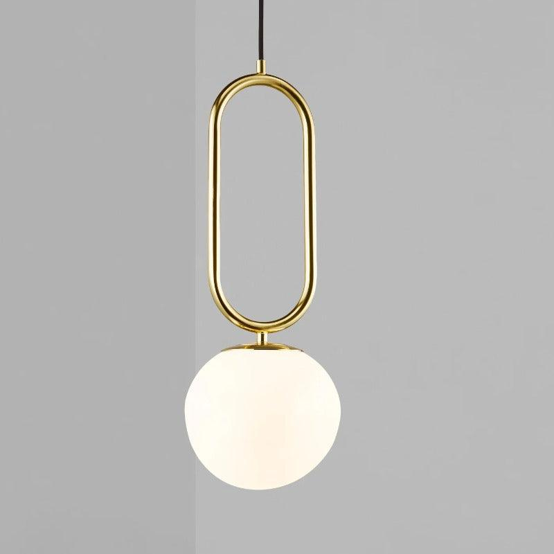 Hanglamp Shapes Design For The People messing en opaalglas E27 fitting