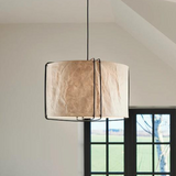 Hanglamp wit zwart papieren kap E27 fitting 'Nordlux Cardine 50'