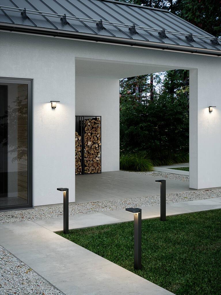 Buitenlamp staand modern zonne energie met sensor Nordlux Rica zwart