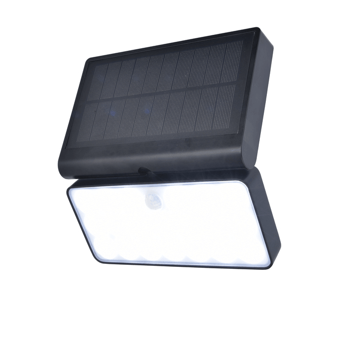 Buitenlamp mat zwart solar smart 'Tuda' led lamp breed buitenspot - FOIR