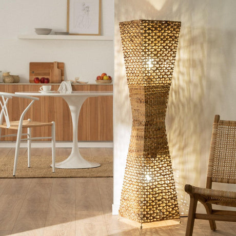 Staande lamp rotan gevlochten led lamp rotan