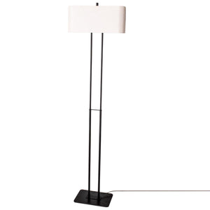 Staande lamp zwart wit By Rydens 'Luton' E27 fitting stoffen kap 150cm