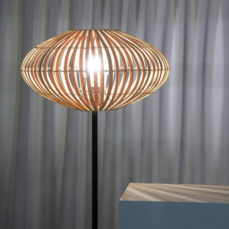 Staande lamp rotan hout e27 fitting modern