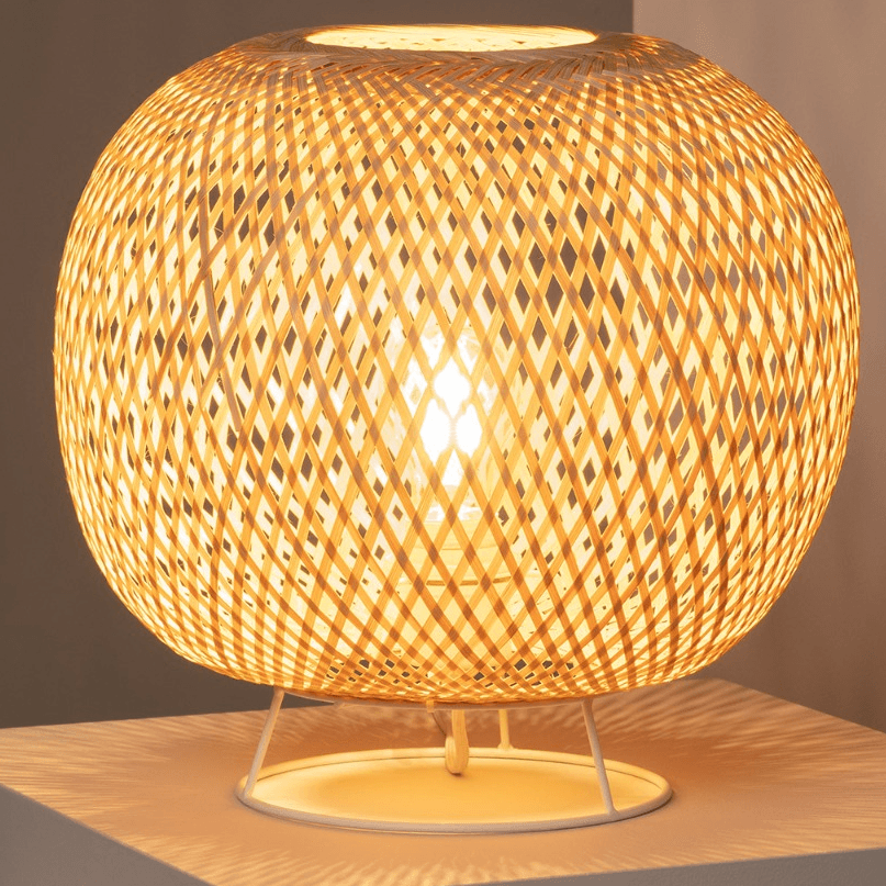 Rotan tafellamp gevlochten 'Lucia' modern rotan lamp modern 330mm