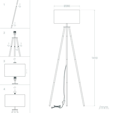 Staande lamp zwart driepoot led lamp e27 fitting