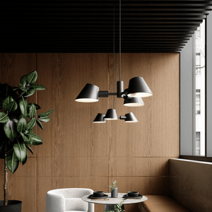 Hanglamp zwart metaal 'Stay' 3X E27 fitting modern DFTP 60 cm - FOIR