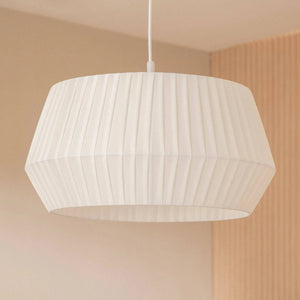 Hanglamp stof wit design rond 50 cm - FOIR