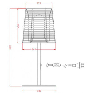 Tafellamp met stekker zwart e27 'Saha' buitenlamp E27 fitting  IP44 530mm