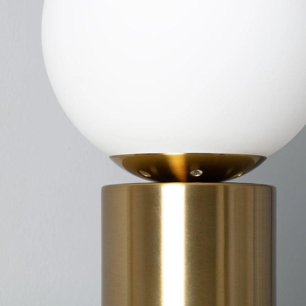 Tafellamp opaalglas goud 'Teun' E27 fitting lamp