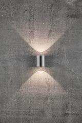 Buitenlamp gevelverlichting stainless steel up & downlighter 'Canto 2' Nordlux LED 2x6W warm wit