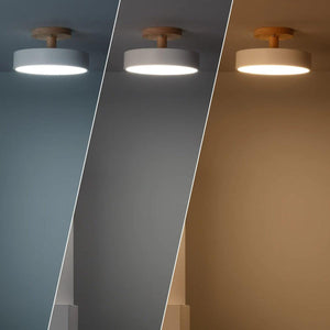 Plafondlamp hout & wit met CCT & LED 'Dominique'