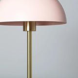 Vloerlamp roze & messing vloerschakelaar E27 fitting 'Audet' 138 cm