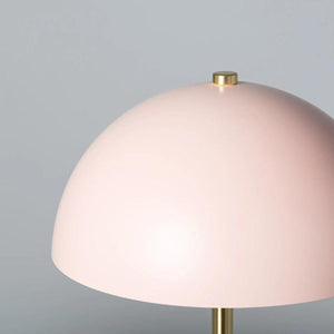 Vloerlamp roze & messing vloerschakelaar E27 fitting 'Audet' 138 cm