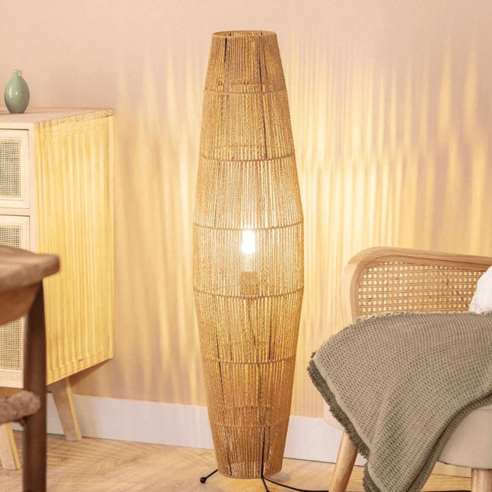 Staande vloerlamp Rotan gevlochten E27 'Varden' 100 cm