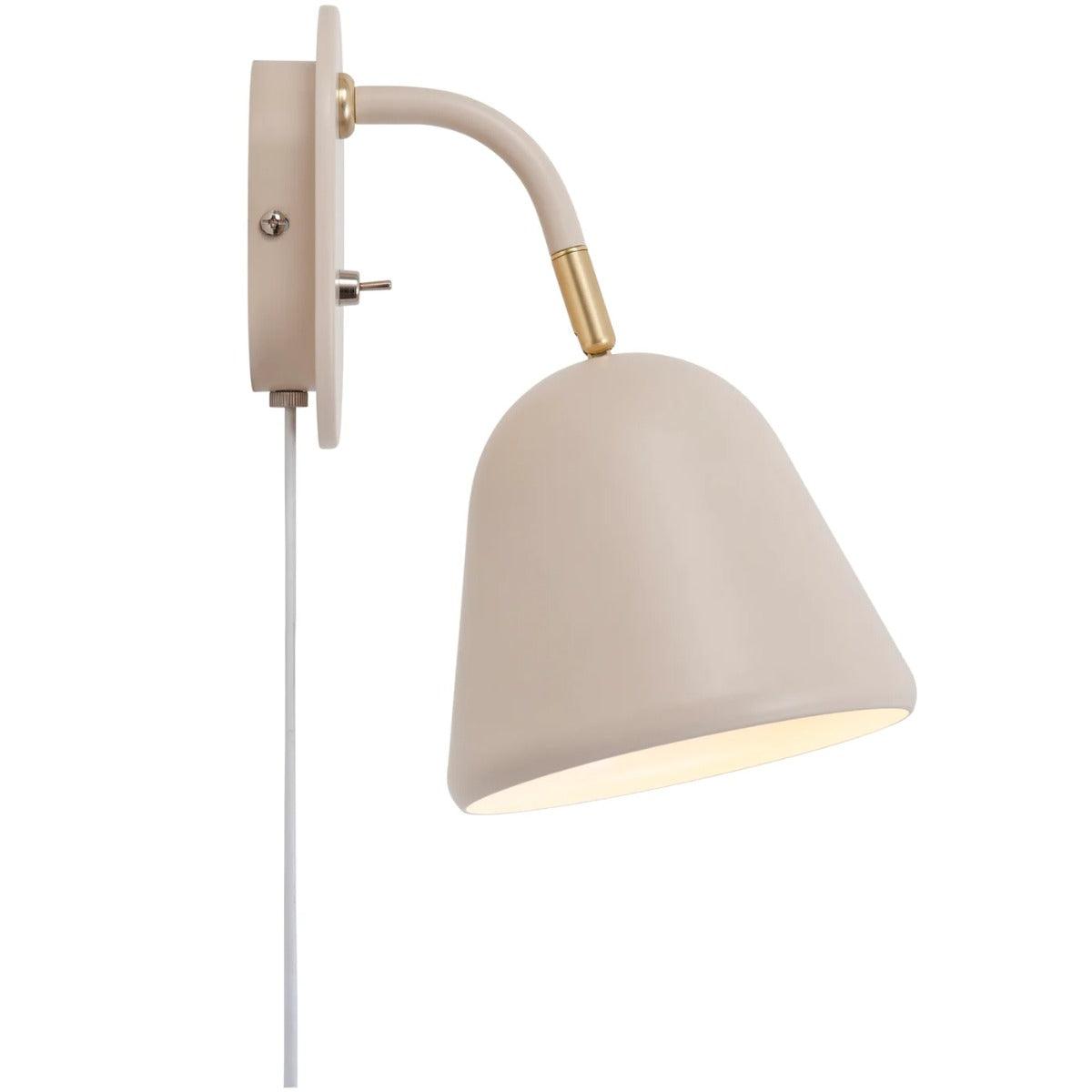 Wandlamp beige en messing met schakelaar & E14 fitting Nordlux Fleur