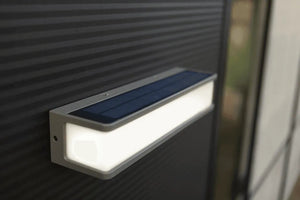 Buitenlamp voordeur solar breed 'Doblo' led 4000k zonne energie 35 cm - FOIR