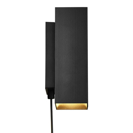 Zwart gouden wandlamp met stekker en schakelaar led lamp