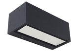 Donkergrijze LED (3000k, warm wit) gevelverlichting Lutec Gemini 22 cm