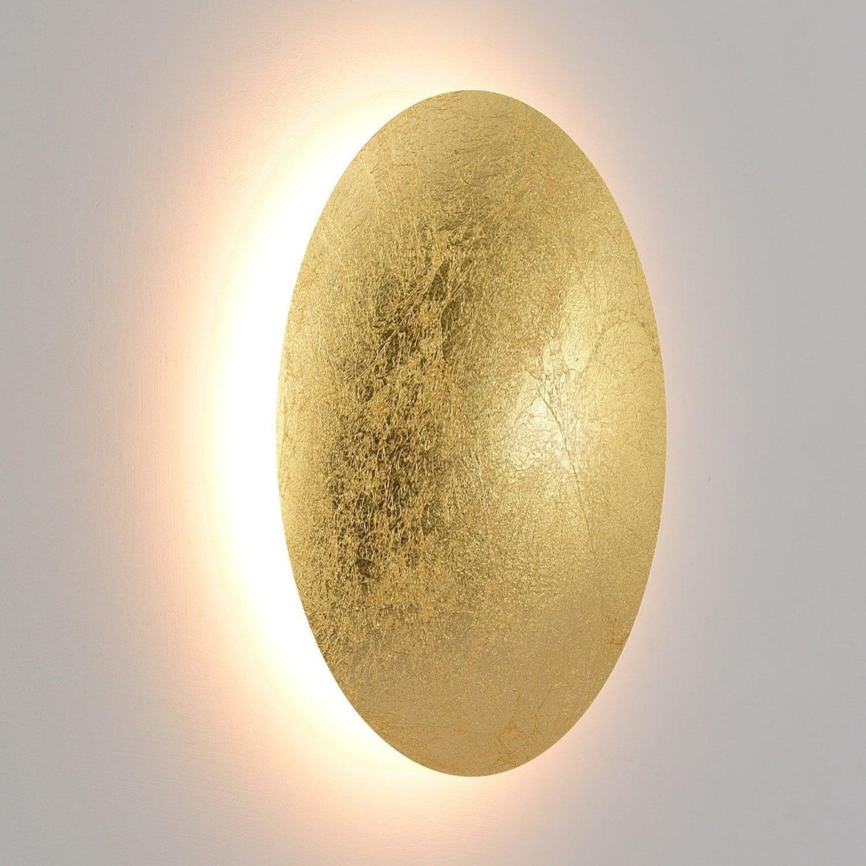 Gouden wandlamp rond groot