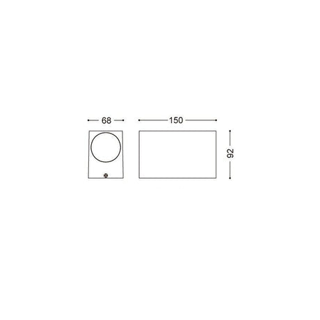 Afmetingen gevellamp modern